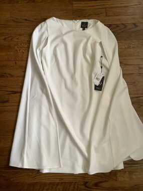 NWT Ivory Adrianna Papell Caped Dress